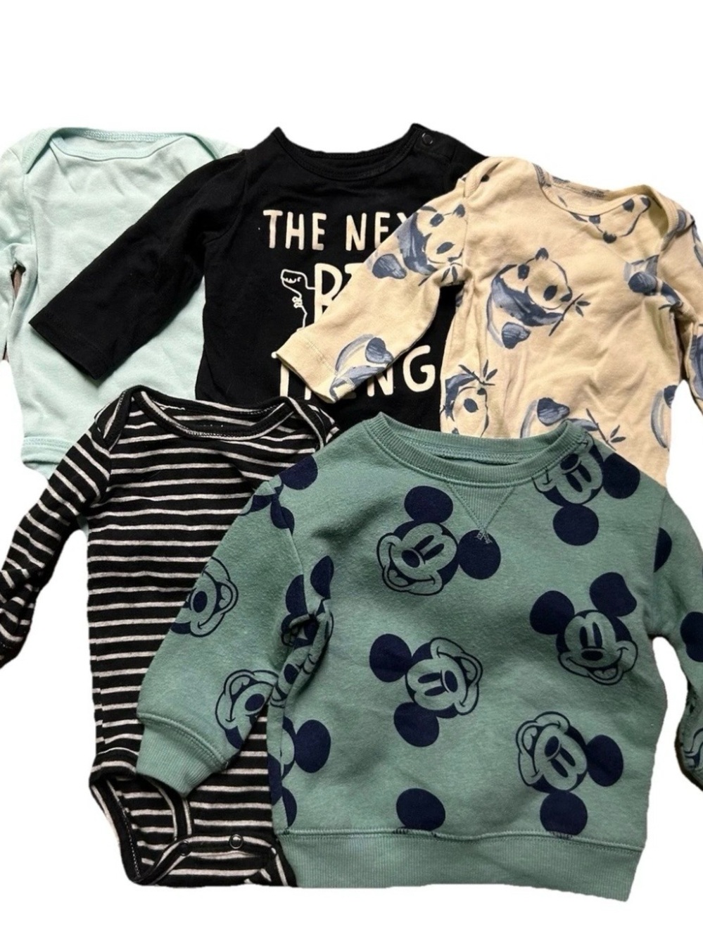 Baby Boy Outfits One Pieces Sweatshirt Pants Disney Stripes Size 0-3 Months